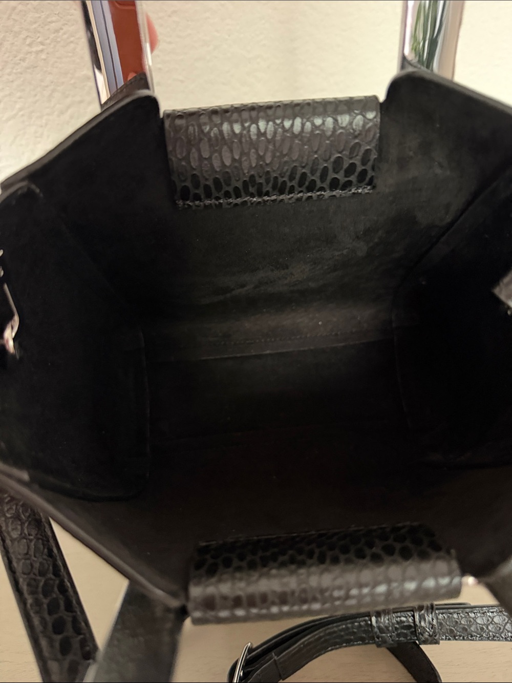 STAUD Black Snake Textured Square-Handle Crossbody - Picture 8 of 13